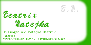 beatrix matejka business card